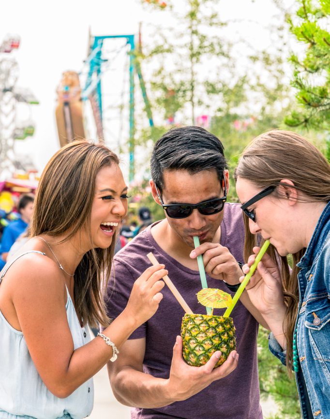 KDays_A group of friends drink from a pineapple